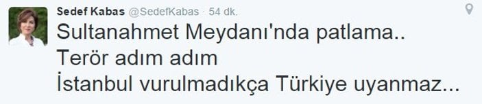 Sedef Kabaş'tan terörü yücelten tweet