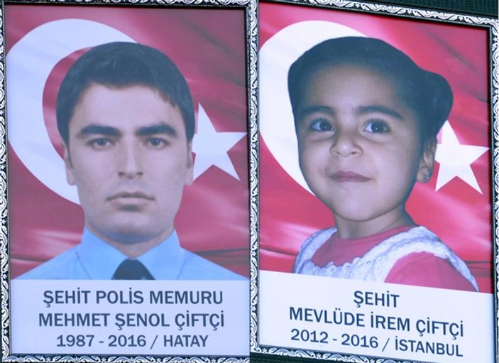 Çınar'da şehit olan polis ve kızı uğurlandı