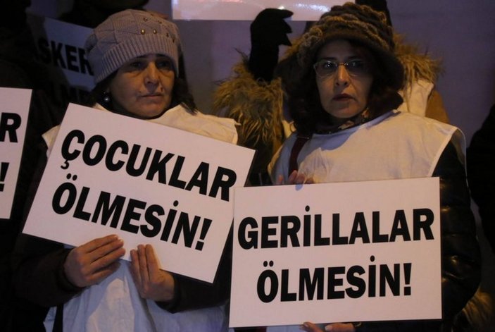 Taksim'de 'Gerillalar ölmesin' protetosu