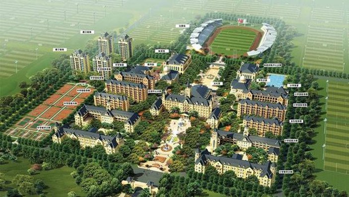Çin'de inşa edilen devasa futbol tesisi göz kamaştırıyor