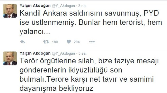 Yalçın Akdoğan'dan Ankara saldırısına ilişkin açıklama