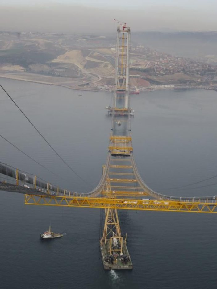 Körfez Geçiş Köprüsü'nde 275 metre tamamlandı