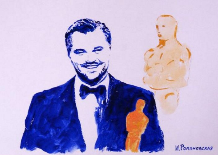 Rus sanatçı göğüsleriyle Leonardo DiCaprio'yu çizdi