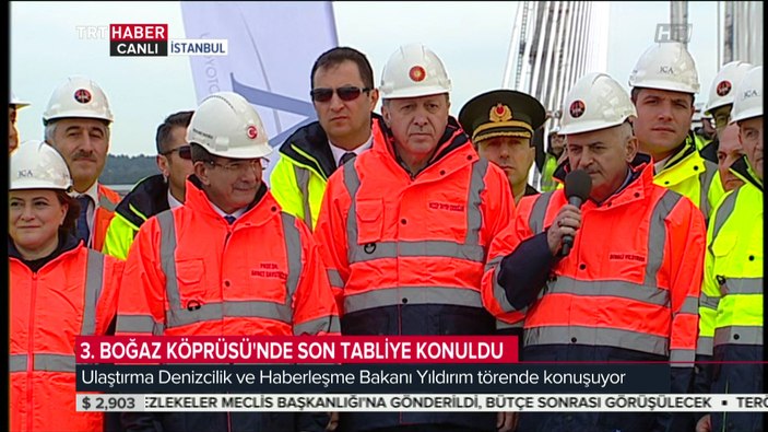 Erdoğan ve Davutoğlu 3. Köprü'de yürüdü