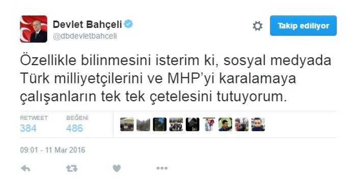 Devlet Bahçeli'den fişleme itirafı