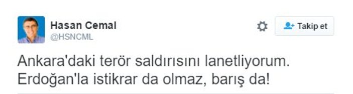 Hasan Cemal'den Erdoğan tweet'i