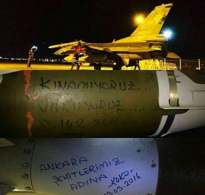 Pilotlardan terör örgütü PKK'ya bombalı mesajlar