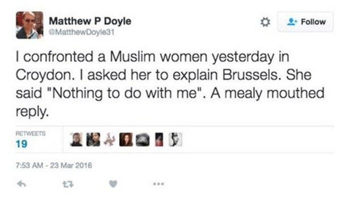 Müslüman kadına hesap soran İngiliz tutuklandı