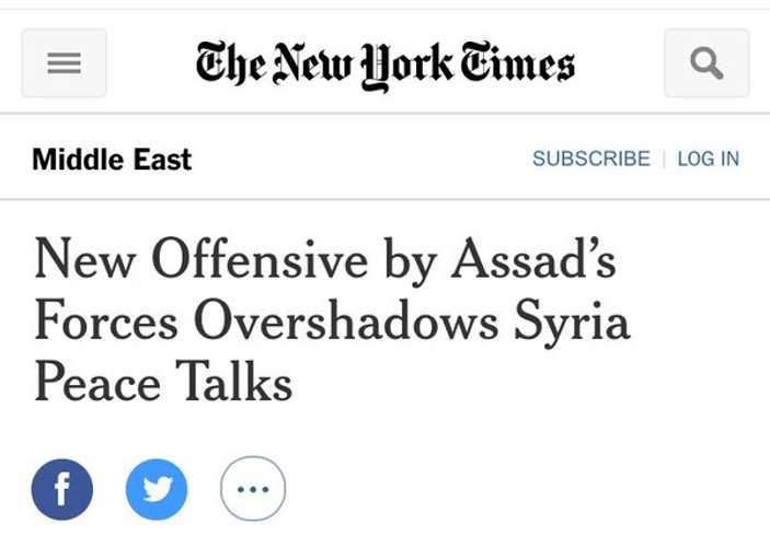 New York Times artık Esad güçleri demiyor