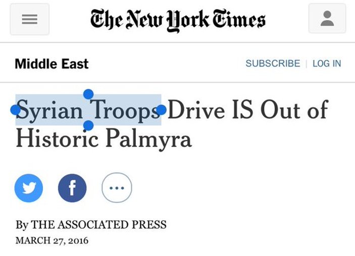 New York Times artık Esad güçleri demiyor