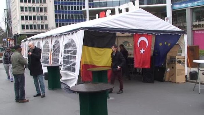 Brüksel’de Türk çadırı kuruldu