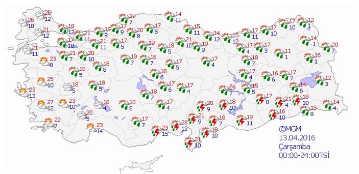 Meteoroloji'den sağanak yağış uyarısı