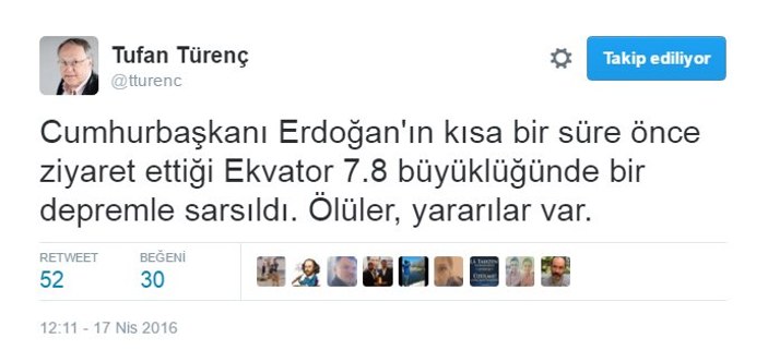 Tufan Türenç'in en saçma Erdoğan tweet'i