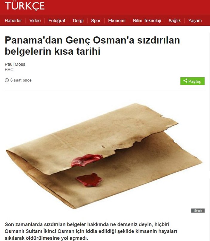 BBC Panama belgelerini Osmanlı'ya bağladı