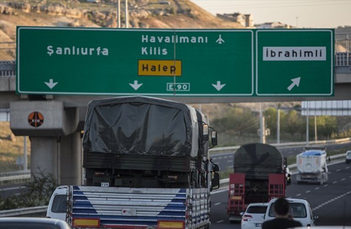 Kilis'e 13 tırlık askeri konvoy gönderildi