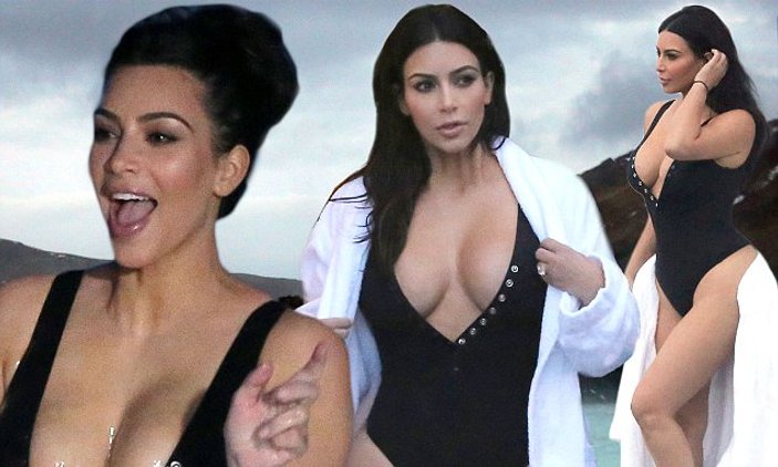 Kim Kardashian doğumdan sonra ilk kez mayolu