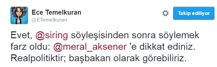 Sosyalist Ece Temelkuran Akşener'i destekliyor