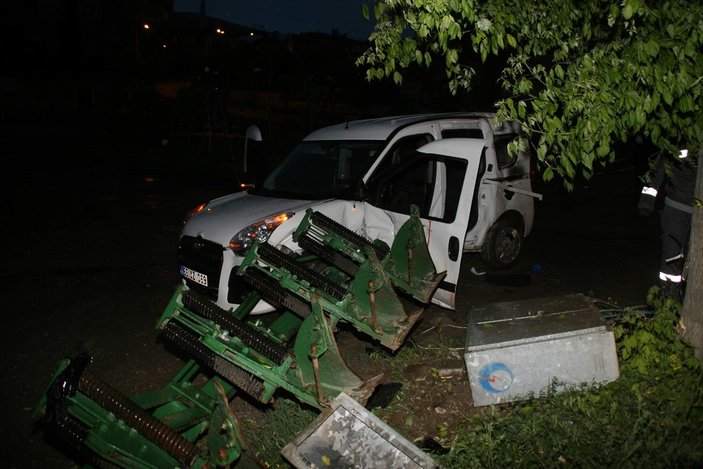 Yozgat'ta polis aracı kaza yaptı