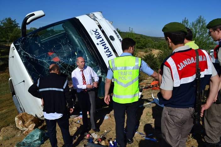 Yozgat'ta yolcu otobüsü devrildi: 3 ölü