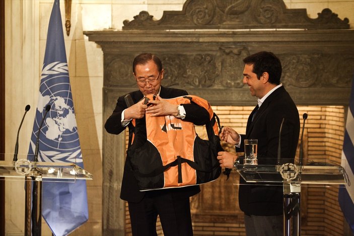 BM Genel Sekreteri Ban Ki-Moon Atina'da