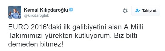 Kemal Kılıçdaroğlu'ndan Milli Takım tweet'i