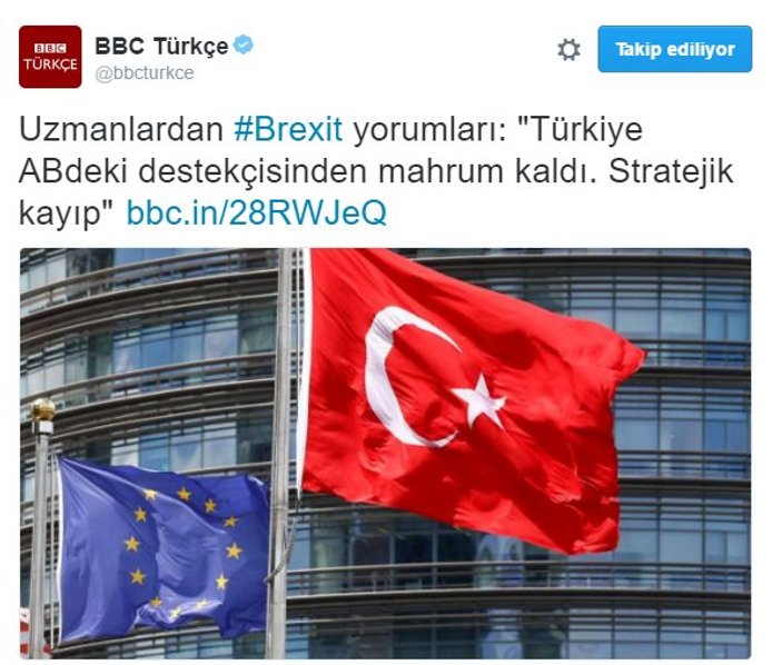 BBC: İngiltere'nin gidişi Türkiye için kayıp