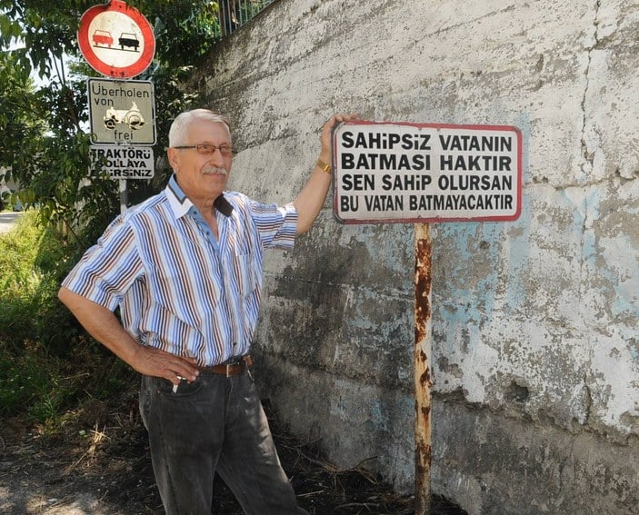 Zonguldak'ın Dereköseler köyünde tabelalar Almanca