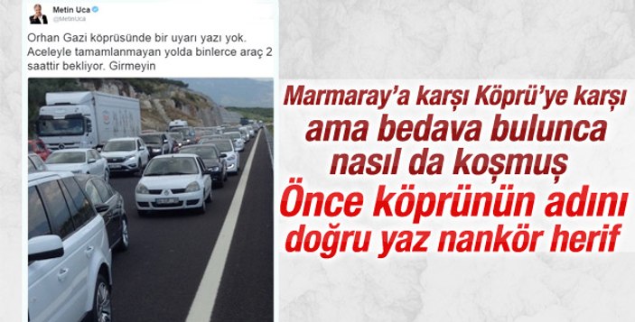 Osmangazi Köprüsü'nde araç yoğunluğu yaşanıyor