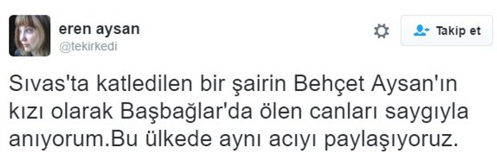 Eren Aysan'dan Başbağlar tweet'i