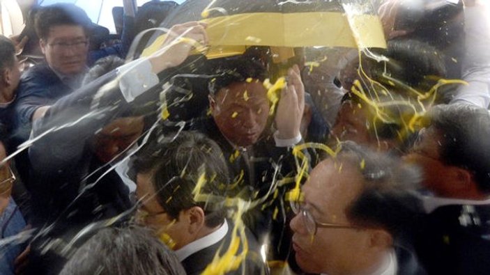 Güney Kore liderine yumurtalı saldırı