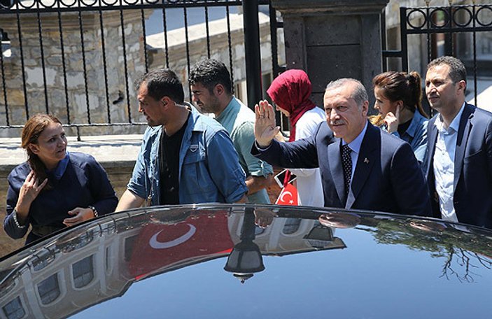 Erdoğan'a coşkulu karşılama