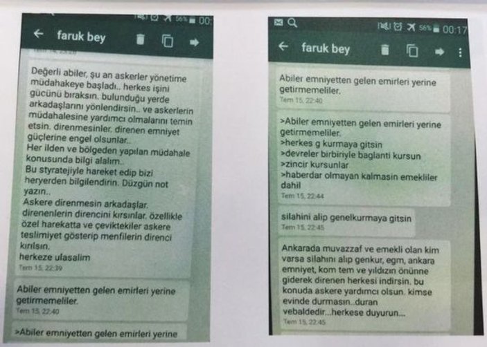 Emniyet Müdürü'nün telefonundan çıkan mesajlar