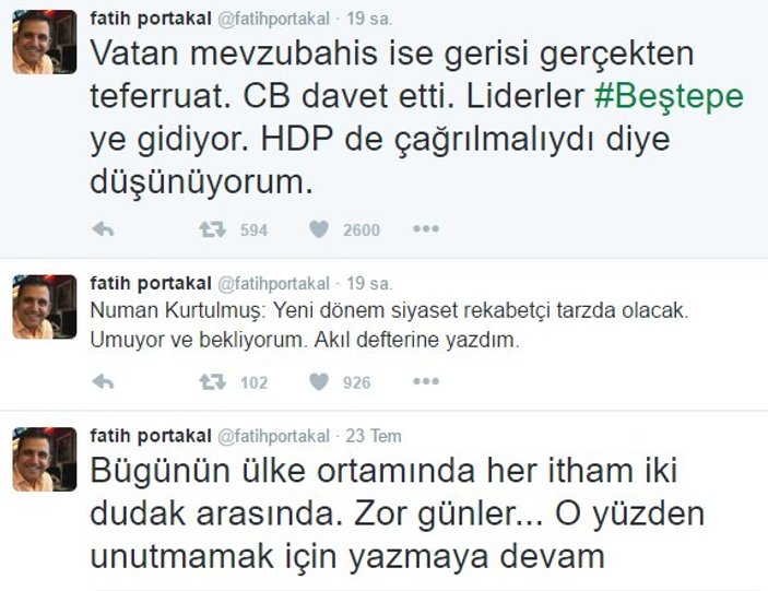 Fatih Portakal: HDP de Saray'a çağrılmalıydı