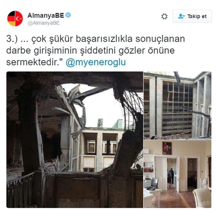 Alman Büyükelçi bombalanan Meclis'i ziyaret etti