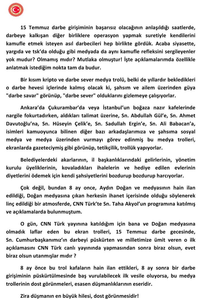 Bülent Arınç'tan 9 sayfalık açıklama