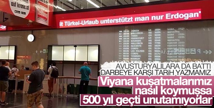 Viyana havalimanında Türkiye'ye iftira dolu yazı