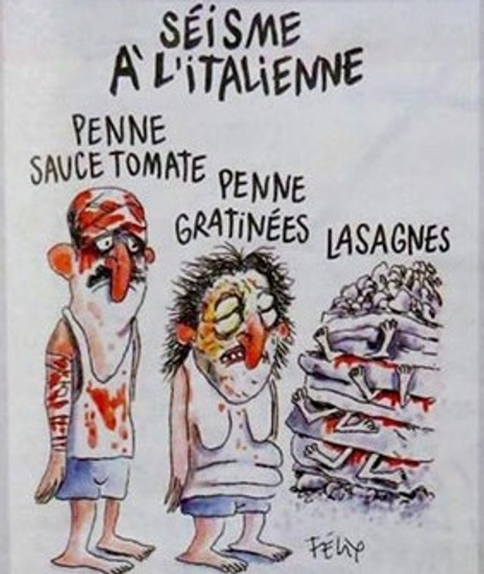Charlie Hebdo'dan İtalyanları kızdıran karikatür