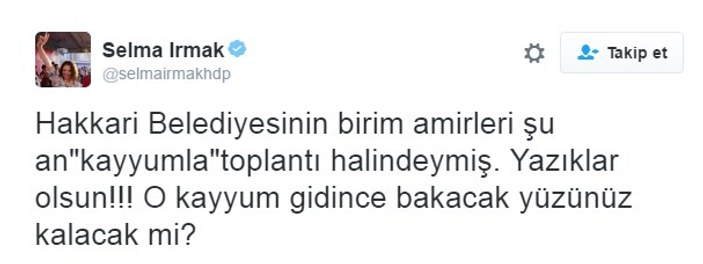 HDP'li vekil Selma Irmak'ın kayyum tehdidi