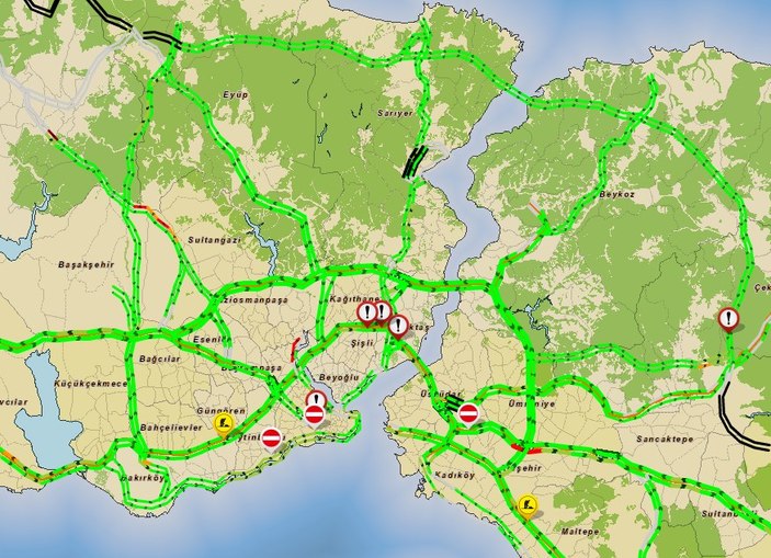 İstanbul'da trafik yoğunluğu yüzde 10’un altına düştü