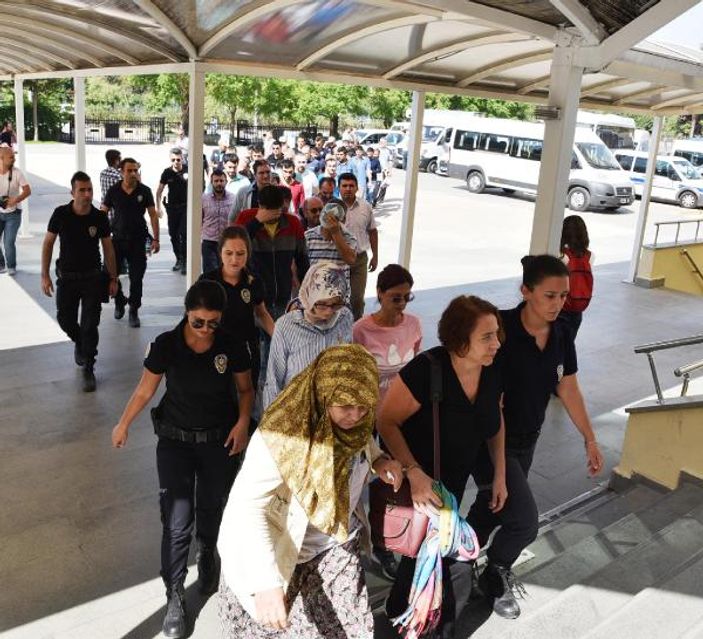 Antalya'da FETÖ şüphelisi 61 kişi adliyede