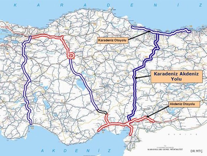 Karadeniz-Akdeniz Yolu'nun ikinci etabı tamamlanıyor
