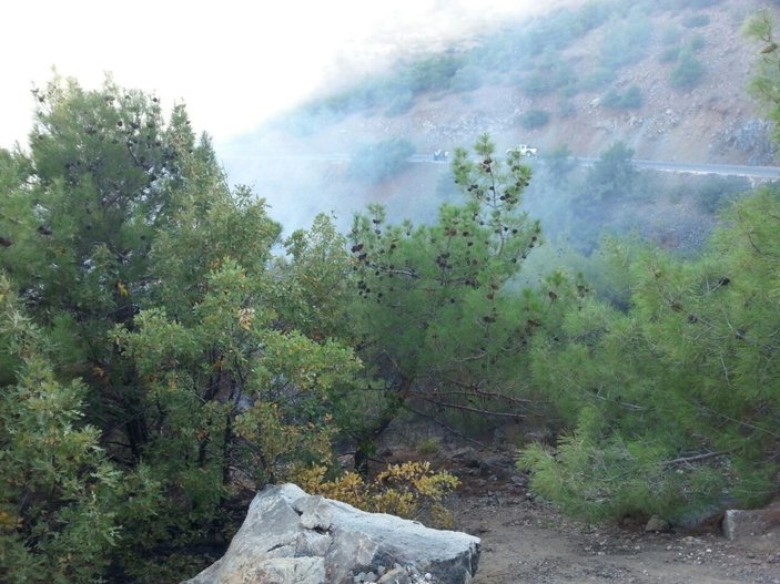PKK'lı teröristler kaçmak için ormanı yaktı