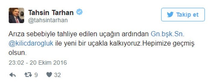 Kılıçdaroğlu'nun uçağı tahliye edildi