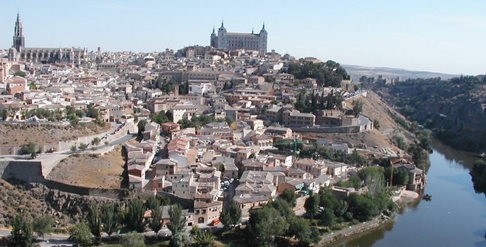Küçük şehir Santiago de Compostela