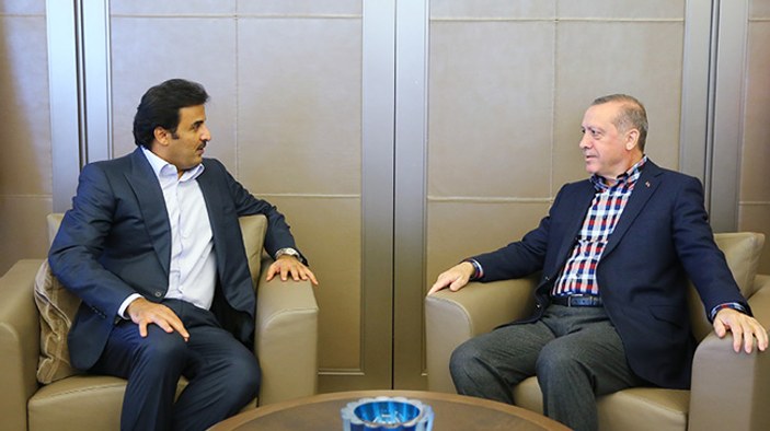 Erdoğan, Katar Emiri Şeyh Al Sani ile bir araya geldi
