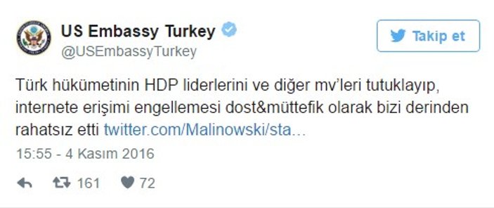 HDP'ye operasyon ABD'yi rahatsız etti