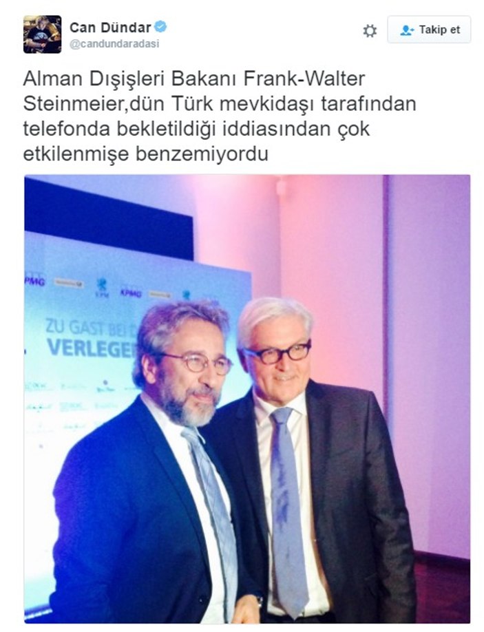 Can Dündar telefon geriliminde Almanların yanında