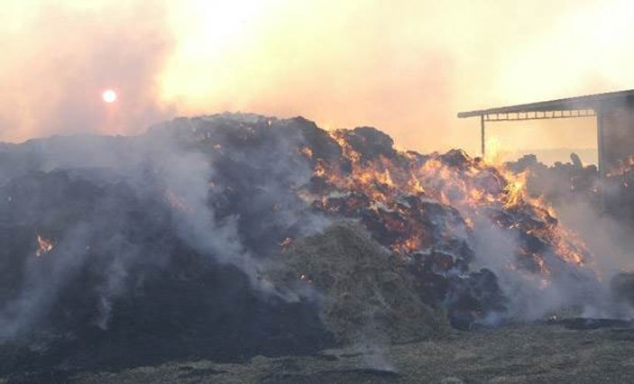 Tekirdağ'da 10 bin ot balyası yandı