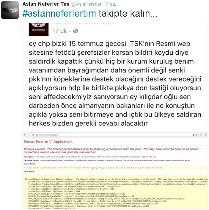 CHP’nin resmi internet sitesine siber saldırı