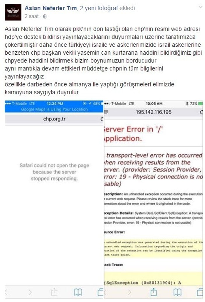 CHP’nin resmi internet sitesine siber saldırı